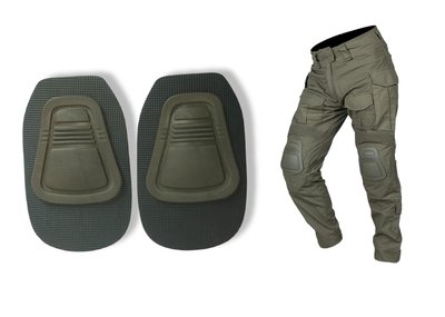 Вставки наколінники в штани тактичні, олива, Ева 1 см