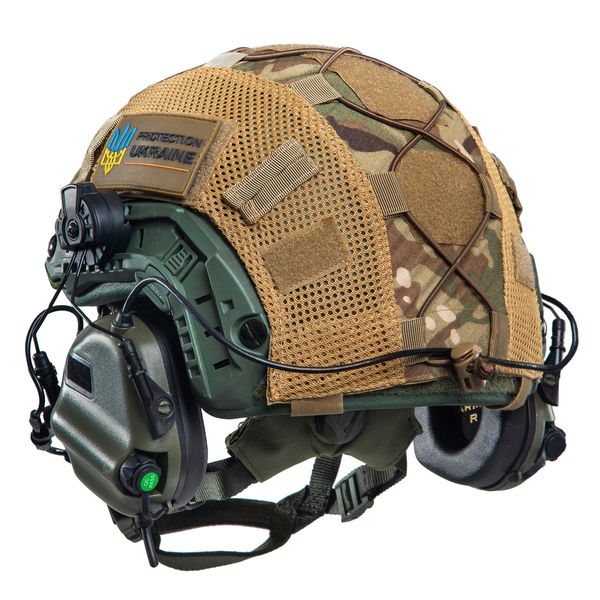 Шолом тактичний Fast TEAM WENDY Helmet NIJ IIIA + Навушники Earmor M32H MOD3 + КАВЕР