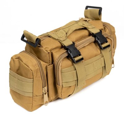 Сумка тактическая Tactical, сумка нагрудная с ремнем на плечо 5 литров кордура, на пояс Койот
