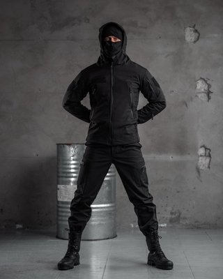 Гуртом тактичний костюм SoftShell Police black ВТ7623