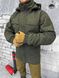 Куртка зимова чоловіча тепла з капюшоном хакі липучка під шеврон