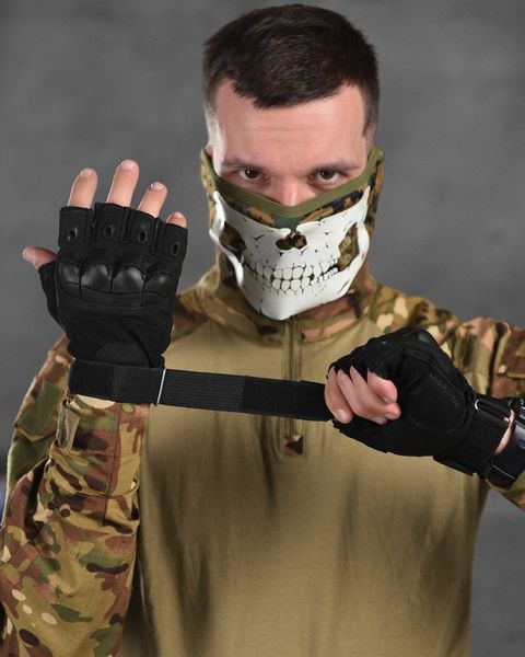 РУЧАТКИ БЕЗПАЛІ OUTDOOR TACTICS ІЗ ЗАХИСТОМ black ВТ6009, M