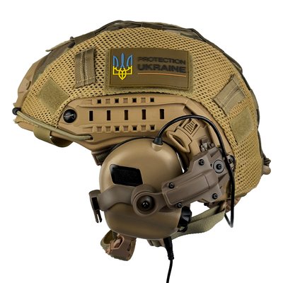 Комплект Шолом тактичний FAST Helmet NIJ IIIA + Навушники Earmor M31 MOD3 з чебурашкой + КАВЕР МУЛЬТИКАМ