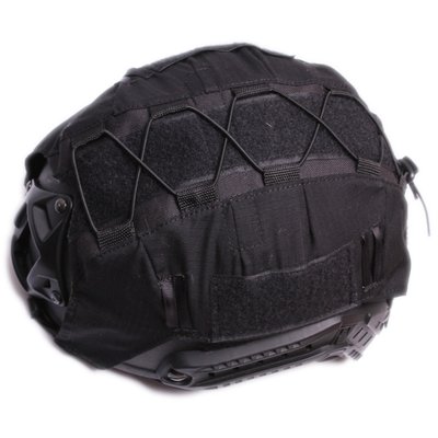 Кавер чехол для шлема открытый безухий Fast маскирующий тактический армейский в разных цветах Черный
