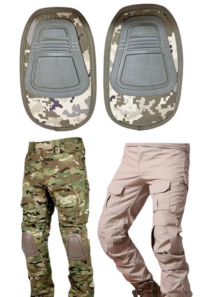 Наколінники вставки в штани тактичні піксель мультикам олива для військової форми ЗСУ